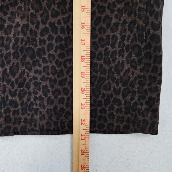 Liverpool Skirt Womens 2 26 Brown Cheetah Print Stretch Knit Midi Pencil NEW - Picture 5 of 13